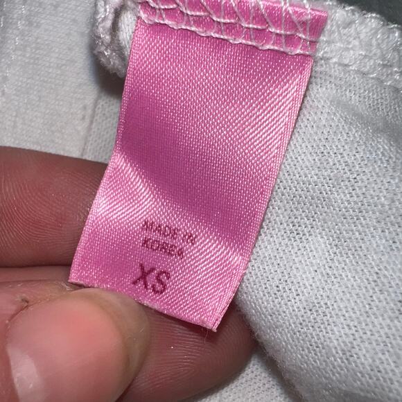 White Pink Victoria’s Secret Classic Y2K Short Sleeve Baby Tee Size XS - Picture 10 of 12